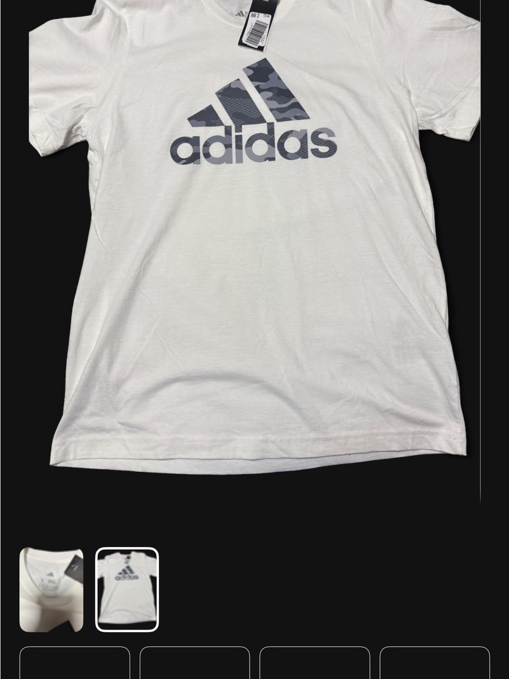 Adidas White T-Shirt with Navy Logo